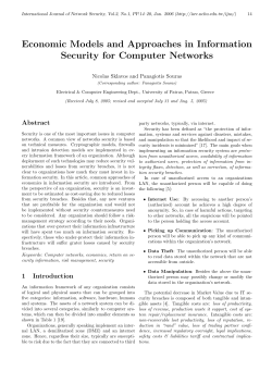 Economic Models and Approaches in Information Security for