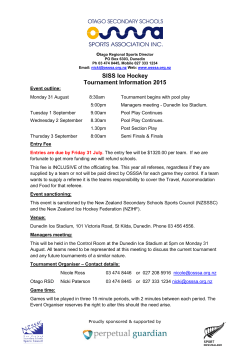SISS Ice Hockey Tournament Information 2015