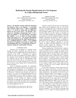 Reducing the Storage Requirements of a Test Sequence by Using A