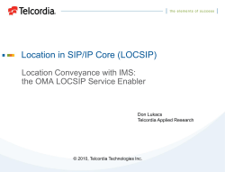 LOCSIP Overview - Emergency Services Workshop