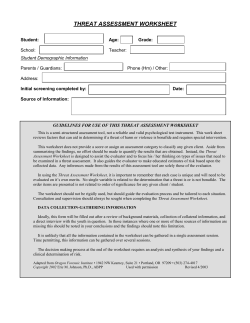 THREAT ASSESSMENT WORKSHEET