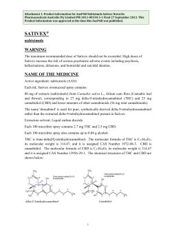 Nabiximols - Therapeutic Goods Administration (TGA)