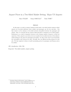 Airport Prices in a Two-Sided Market Setting: Major US