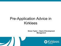Pre-Application Advice in Kirklees