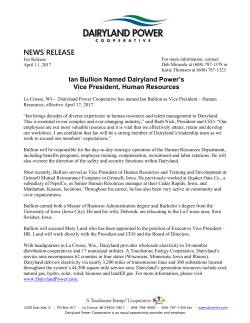 Ian Bullion Named Dairyland`s VP, Human Resources