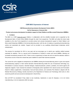 Project Title - CSIR Biomanufacturing Industry Development Centre