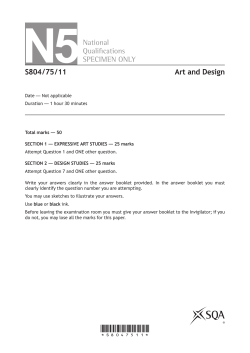 Art and Design Specimen Question Paper National 5