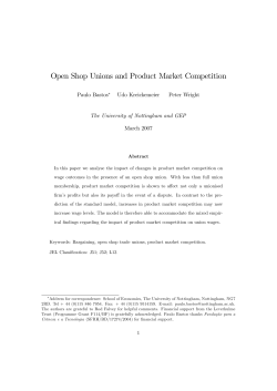 Open Shop Unions and Product Market Competition