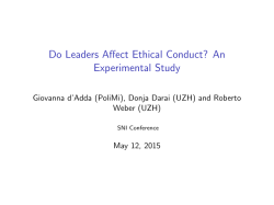 Do Leaders Affect Ethical Conduct? An Experimental Study
