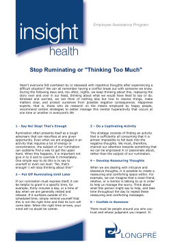 Stop ruminating and thinking too much