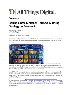 Casino Game Makers Outline a Winning Strategy on Facebook