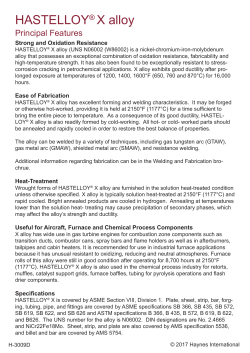 HASTELLOY&reg; X alloy - Haynes International