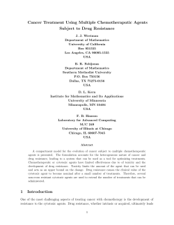 Cancer Treatment Using Multiple Chemotheraputic Agents Subject