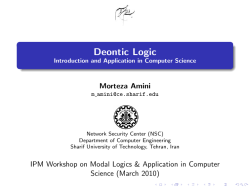 Deontic Logic Introduction and Application in Computer Science