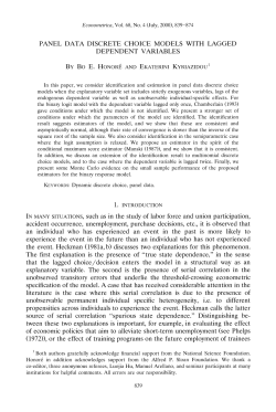 PANEL DATA DISCRETE CHOICE MODELS WITH LAGGED