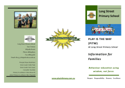 "Play is the Way" Pamphlet - Long Street Primary School