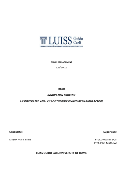 THESIS INNOVATION PROCESS: AN INTEGRATED ANALYSIS OF