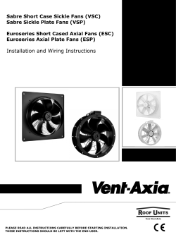 Installation and Wiring Instructions - Vent-Axia