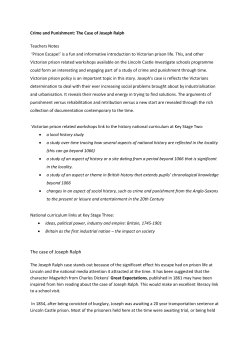 Crime and Punishment: The Case of Joseph Ralph Teachers Notes