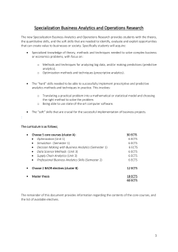 Specialization Business Analytics and