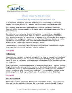 The Next Generation - National Association of Worksite Health Centers