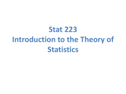 Stat 223 Introduction to the Theory of Statistics