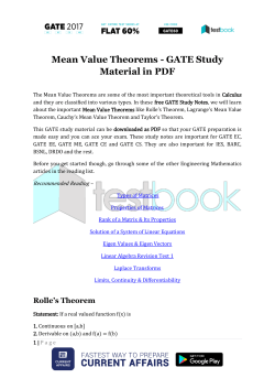 Mean Value Theorems - GATE Study Material in PDF