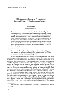 Efficiency and Power in Professional Baseball Players` Employment