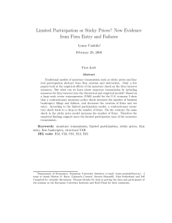 Limited Participation or Sticky Prices? New Evidence from Firm Entry