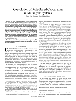 Coevolution of Role-Based Cooperation in Multiagent Systems