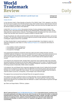 Court shifts burden of proof to defendant in parallel import case