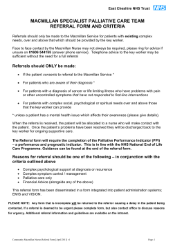 community macmillan referral form