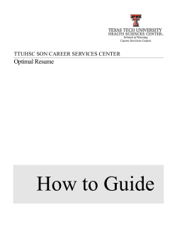 Optimal Resume - Texas Tech University Health Sciences Center