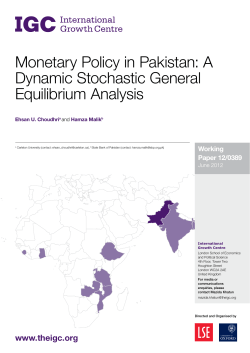Monetary Policy in Pakistan - International Growth Centre