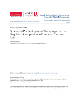 A Systems Theory Approach to Regulatory Competition in European