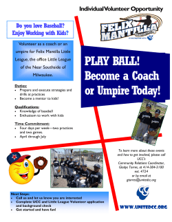 PLAY BALL! Become a Coach or Umpire Today!