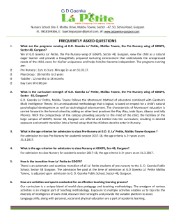 FREQUENTLY ASKED QUESTIONS - GD Goenka Public School