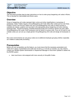 Group Bargaining Unit Codes