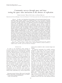Community surveys through space and time: testing the space&ndash;time