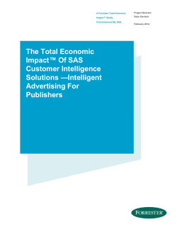 Discover the total economic impact of SAS Intelligent Advertising for