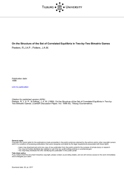 Tilburg University On the Structure of the Set of