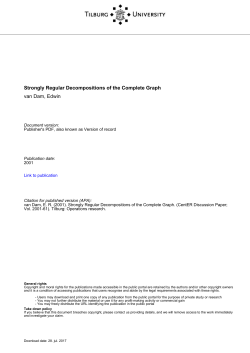 Tilburg University Strongly Regular Decompositions of the Complete