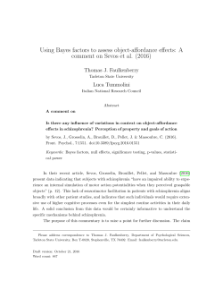 Using Bayes factors to assess object
