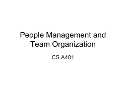 People Management and Team Organization