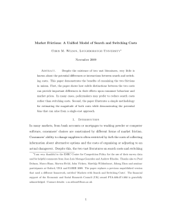 Market Frictions: A Unified Model of Search and Switching Costs