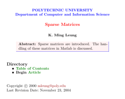 Sparse Matrices - Computer Science and Engineering