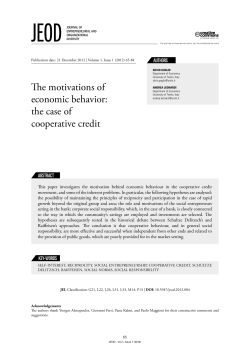 The motivations of economic behavior: the case of