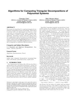 Algorithms for Computing Triangular Decompositions of Polynomial