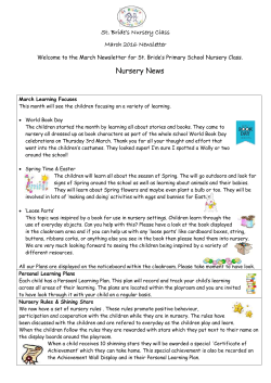 March Final Nursery Newsletter - St Bride`s Primary School