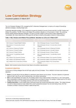 Low Correlation Strategy
